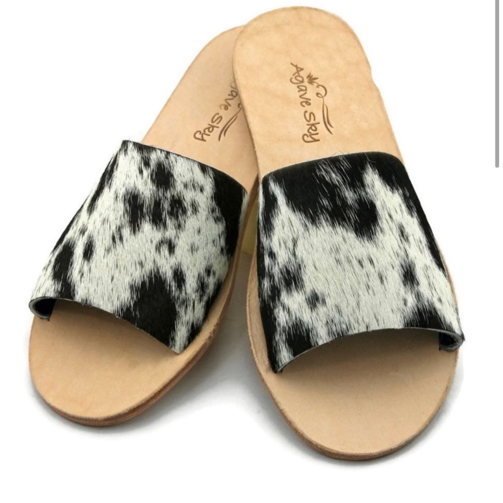 Cowhide Slide Sandals